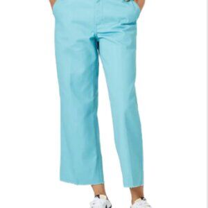 Dickies Women Aqua High Rise Wide Leg Pants Distressed Hem Size 4/6? Small EUC
